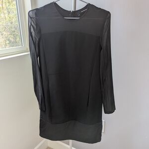 The Kooples Elegant Black Sheer Sleeve Dress Vintage XS